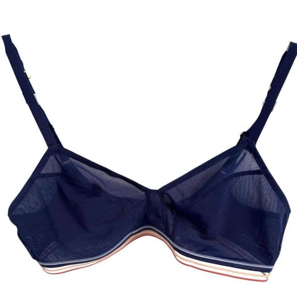 Madewell Nora Mesh Navy Blue Sheer Bra size M new with tags! - Picture 10 of 10